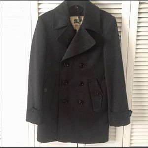 Men’s Burberry Wool Double Breasted Peacoat NWT